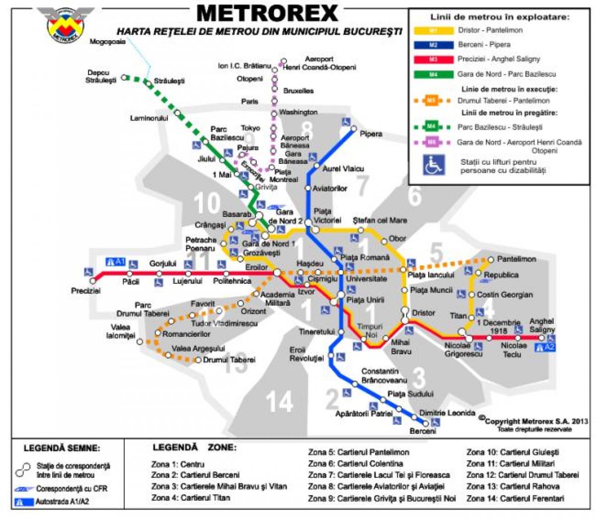 bukarešto metro žemėlapis