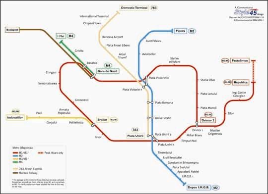 Žemėlapis bukareštas miesto autobusų 