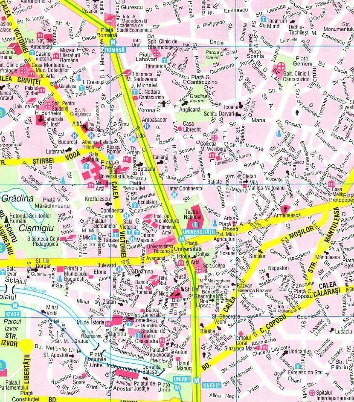 žemėlapis bukareštas miesto centro