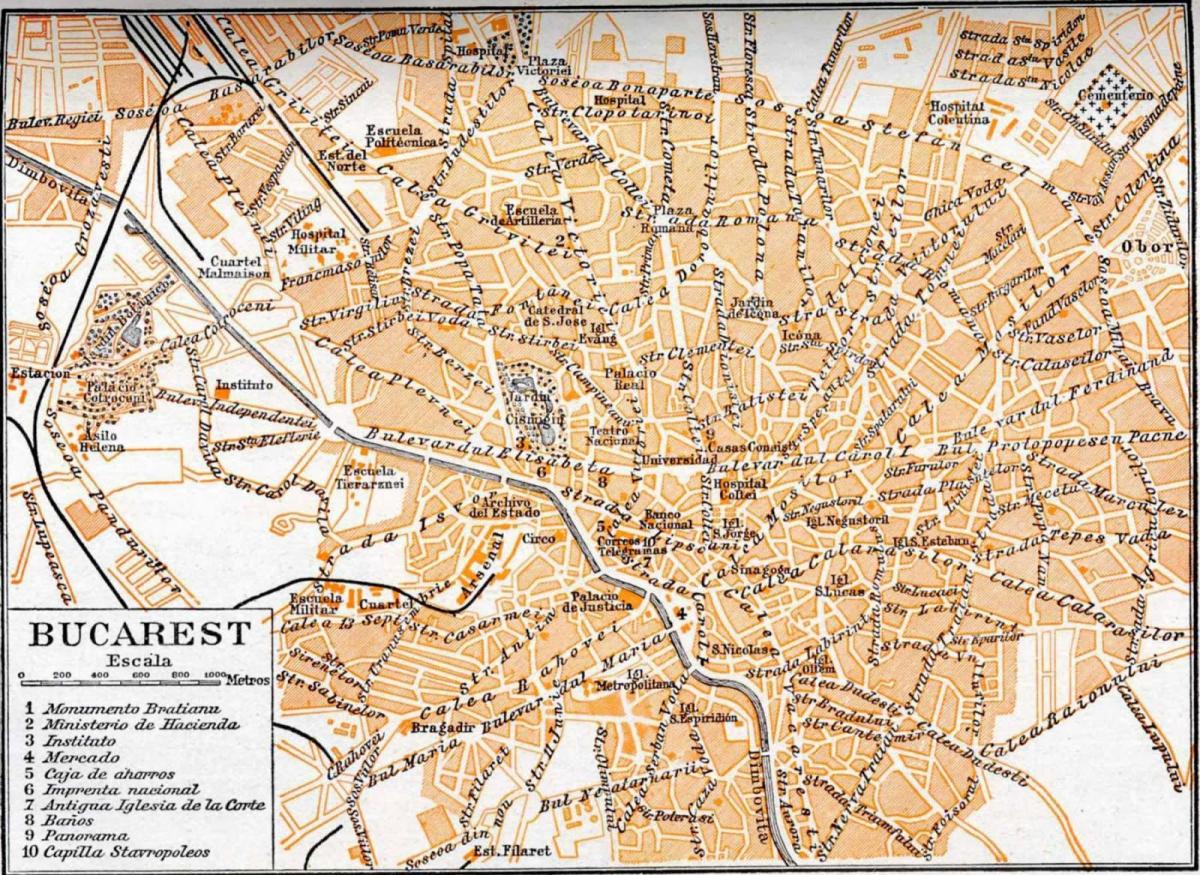senamiesčio bukarešte žemėlapyje
