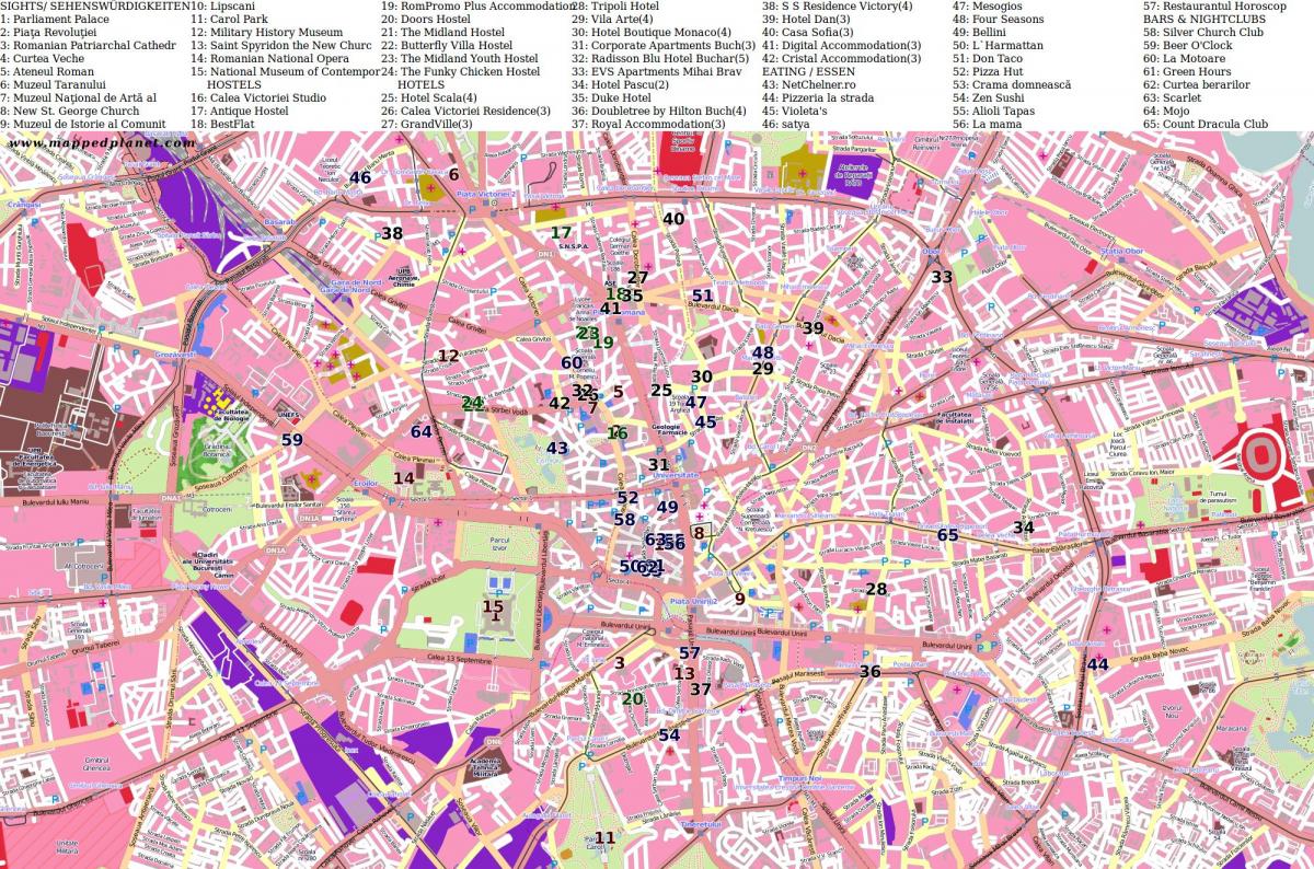 bukareštas-gatvių žemėlapis