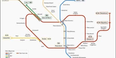Žemėlapis bukareštas miesto autobusų 