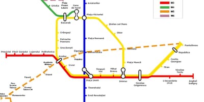 Metro žemėlapis, bukareštas, rumunija