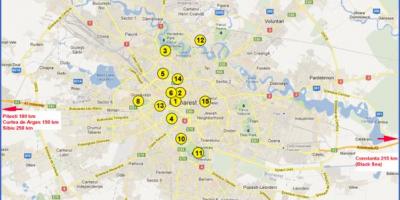 Žemėlapis bukarešto atrakcionai 
